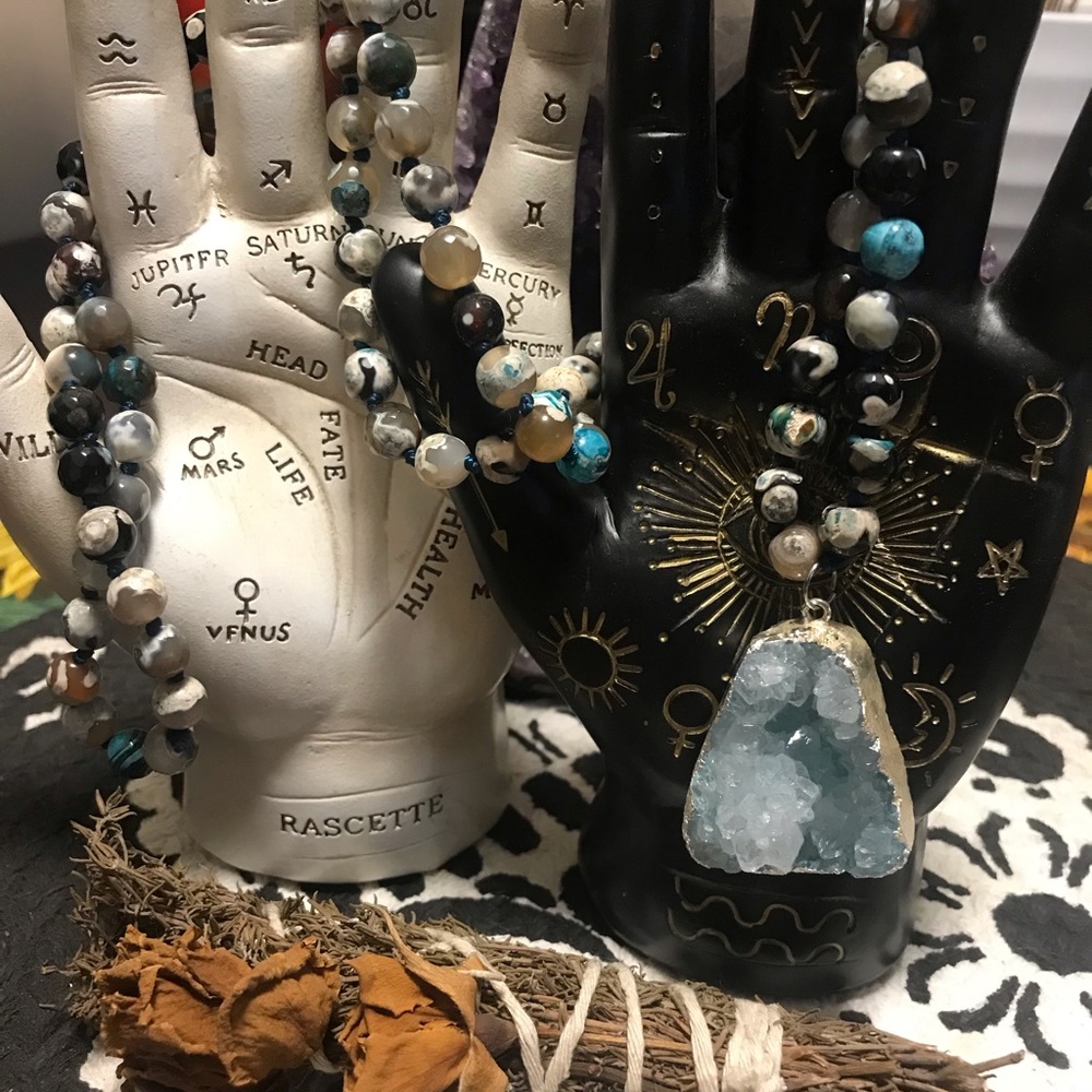 Picture Jasper Geode Necklace